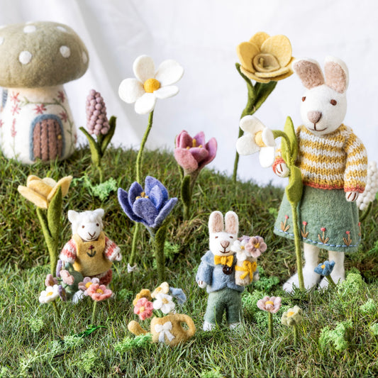 Filzhase zum Aufhängen "Blumenstrauß"