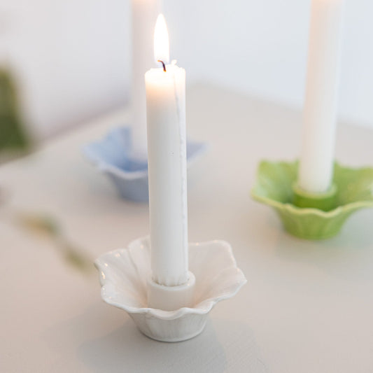 Stabkerzenhalter "Spira", Keramik, weiß