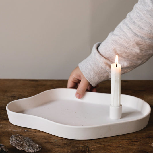 Kerzentablet "VÄNERN", weiß