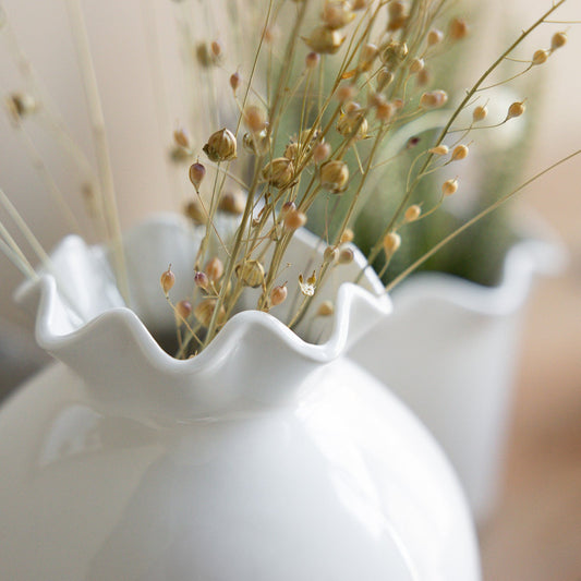 Keramikvase "Vallvik", weiß 15x15 cm