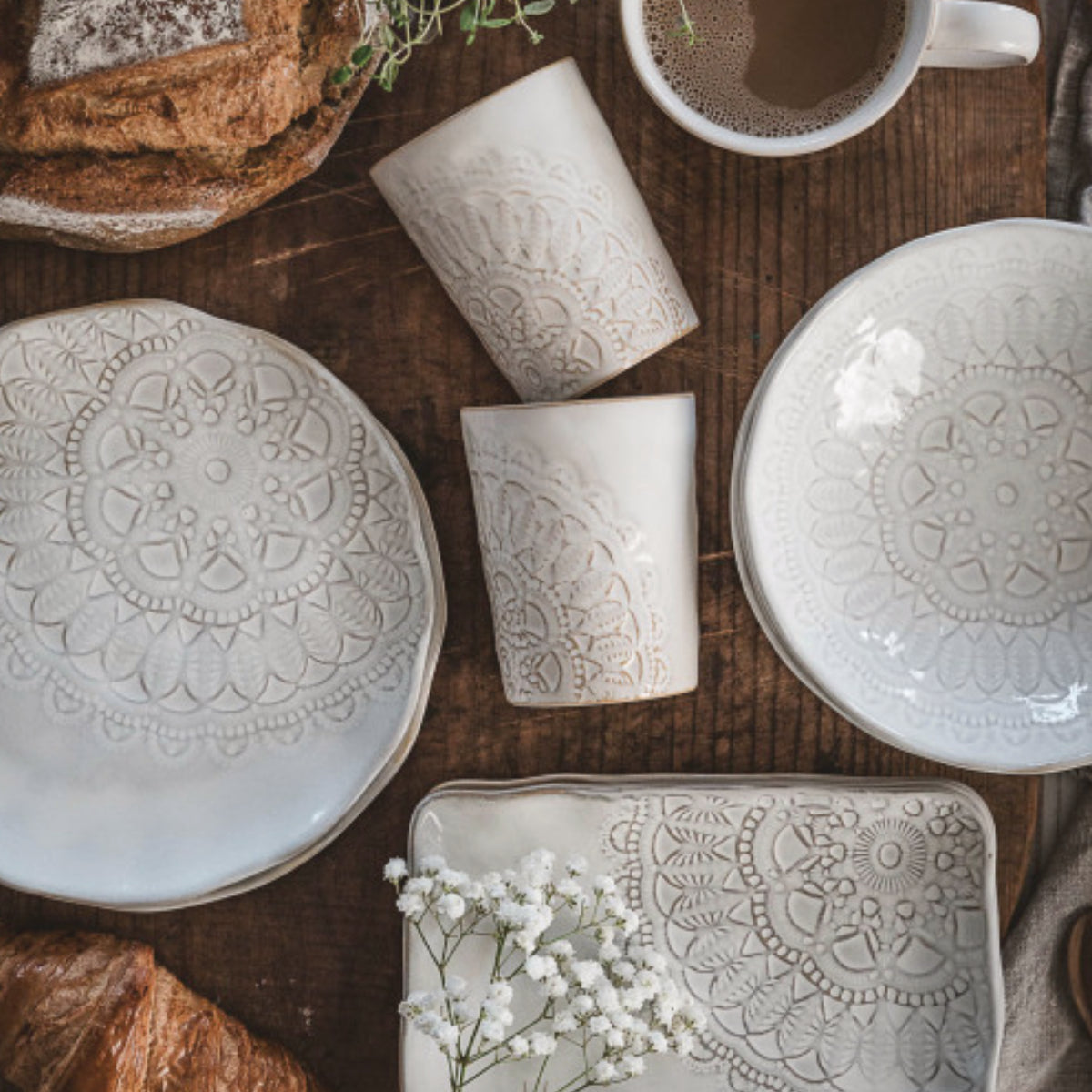 Keramikteller "Happiness", rechteckig