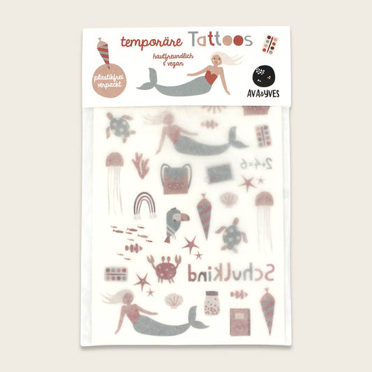 Kindertatoo "Schulkind, under the sea" mit Glitzer