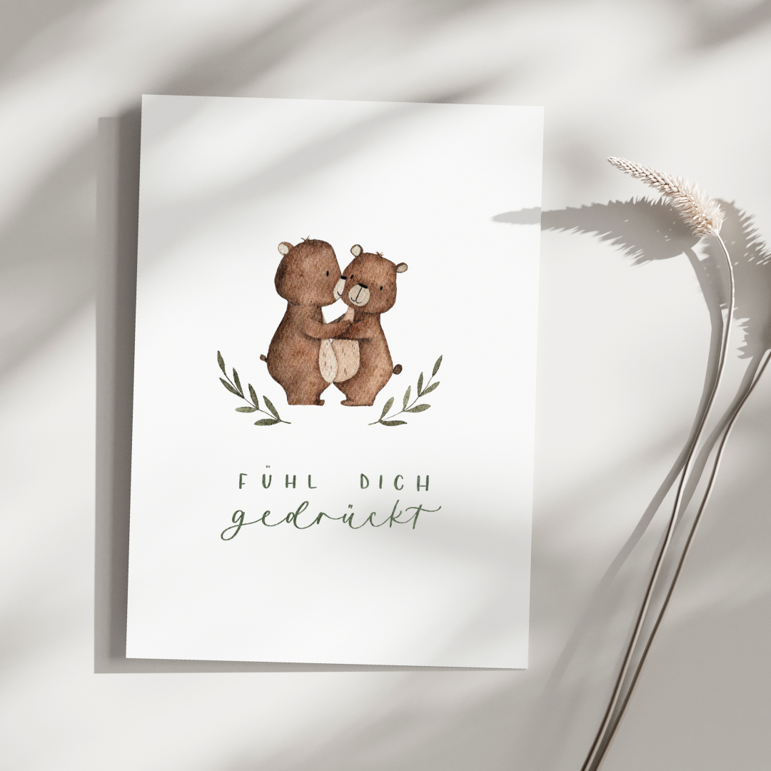 Postkarte "Fühl dich gedrückt"