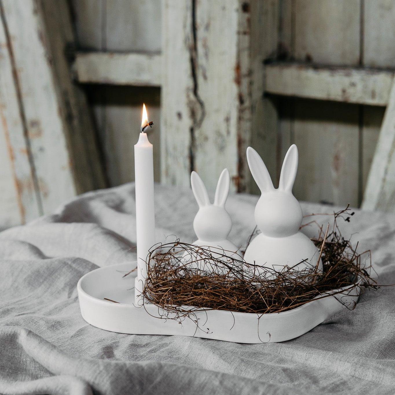 Keramikhase "Tore", weiß