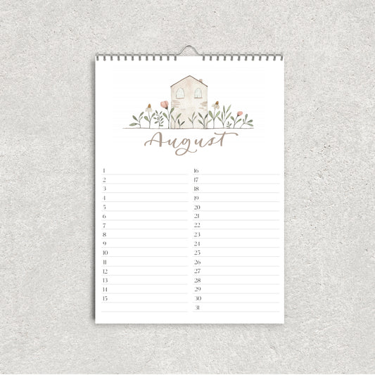 Geburtstagskalender, A4, Wandkalender