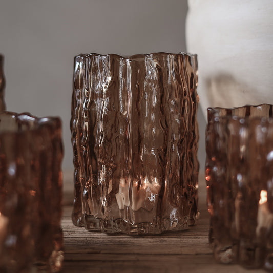 Windlicht groß, kastanienbraun