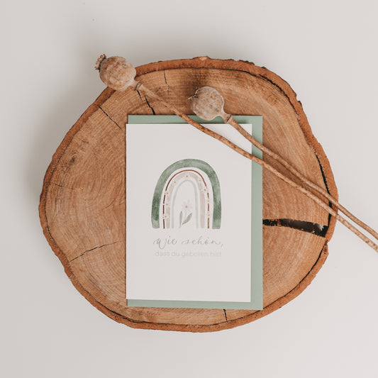 Klappkarte "Wie schön, dass du geboren bist", A6 inkl. Kuvert