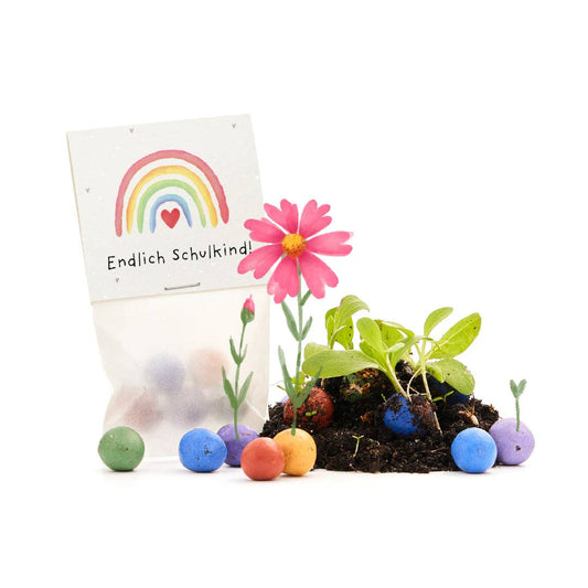 Blumenmurmeln "Endlich Schulkind"
