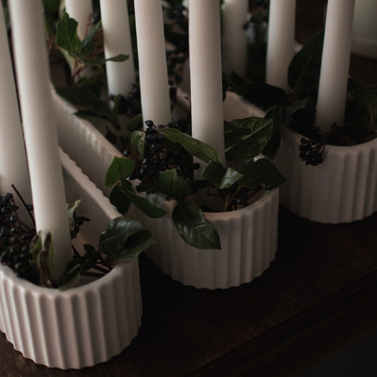 Stabkerzenhalter für 4 Kerzen, weiß/glänzend