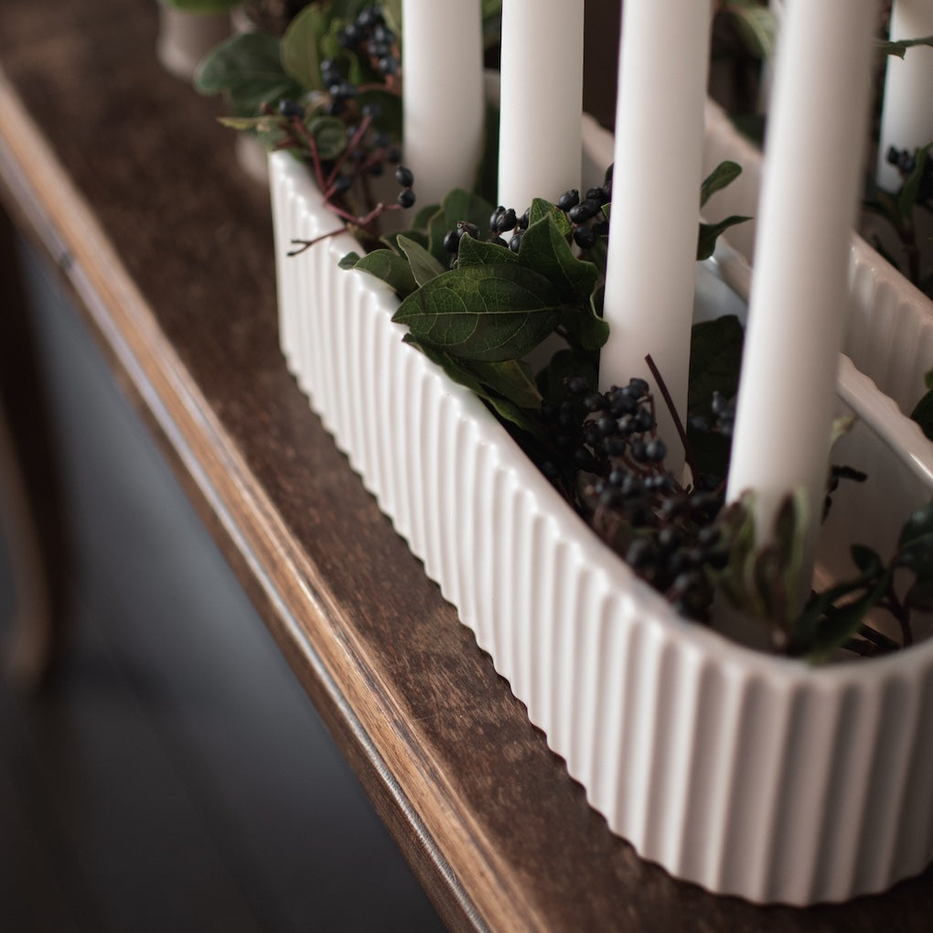 Stabkerzenhalter für 4 Kerzen, weiß/glänzend