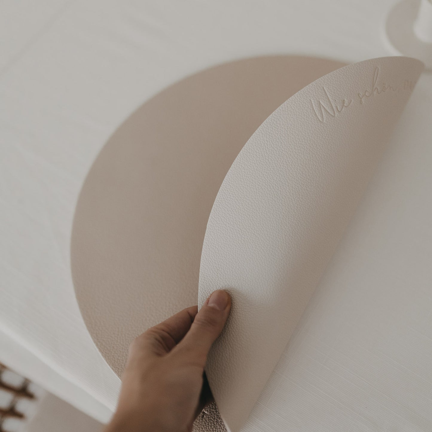 Wendbares Platzset "Wie schön" Creme