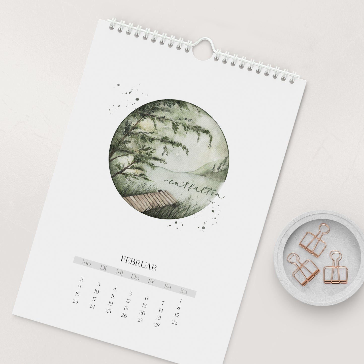 Jahreskalender 2026, A4 mit Spiralbindung