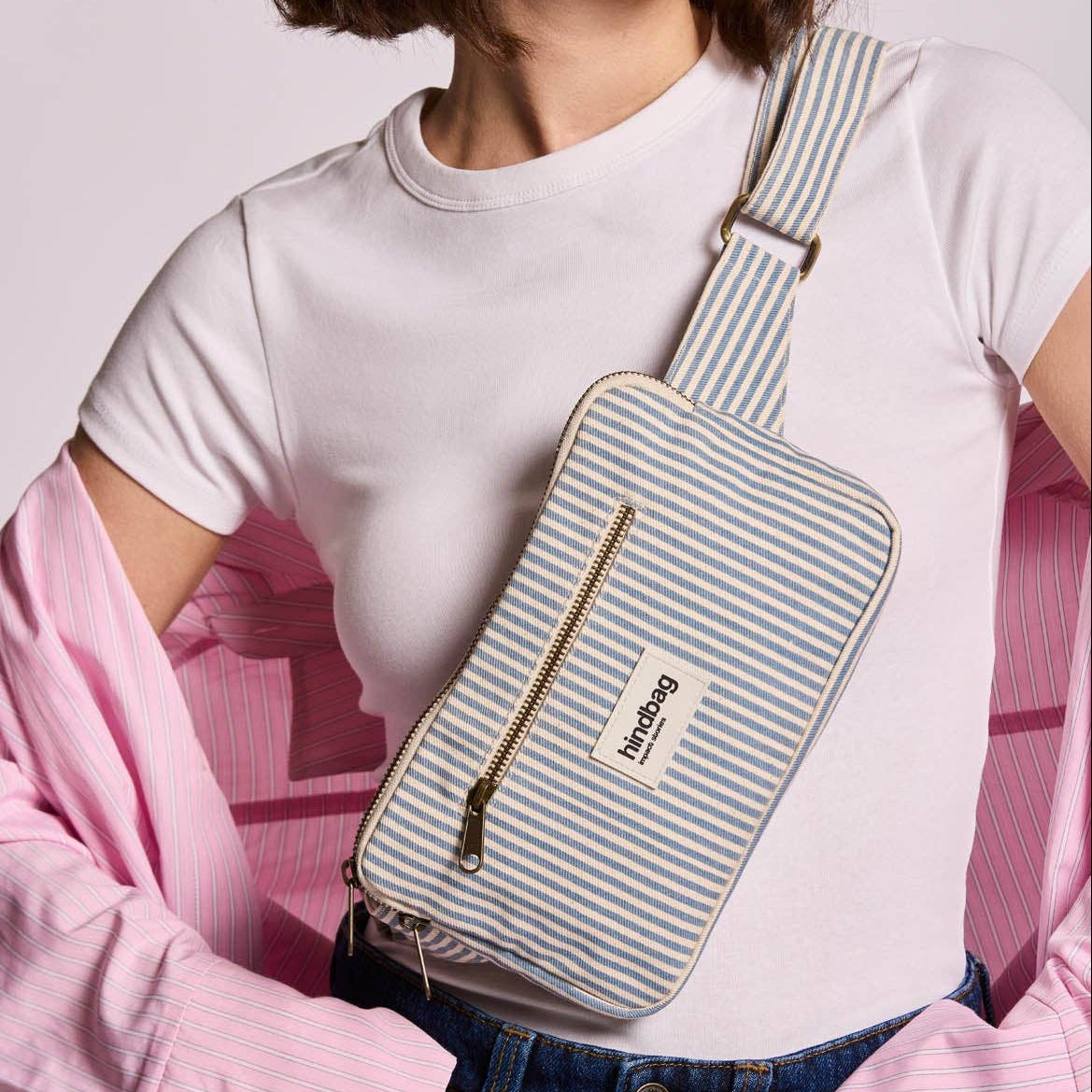 Gürteltasche "Harry", blau/gestreift