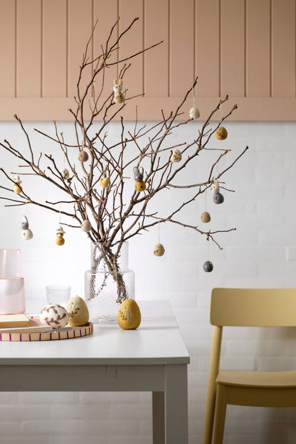 Filzhasen zum Aufhängen "Blume", 2er Set/rosa/blau