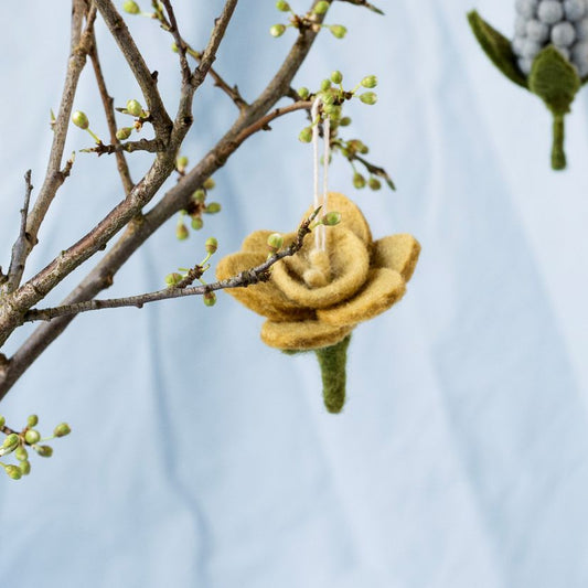 Blume zum Hängen/Filz "Narzisse", gelb
