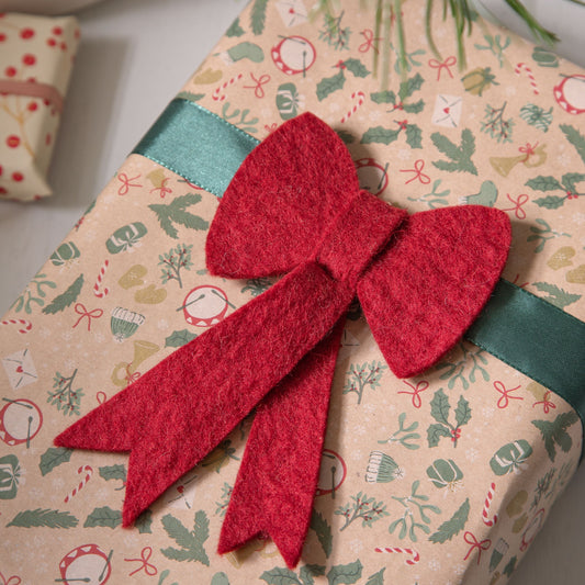 Filzschleife "rot", groß