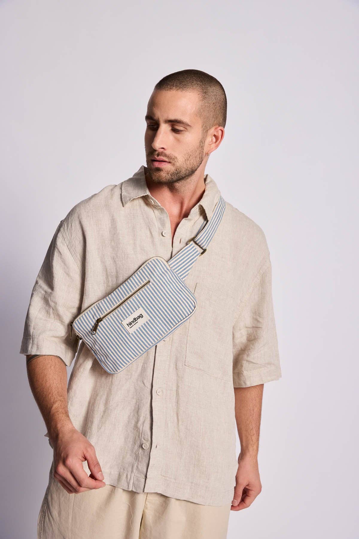 Gürteltasche "Harry", blau/gestreift
