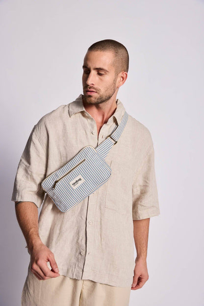 Gürteltasche "Harry", blau/gestreift