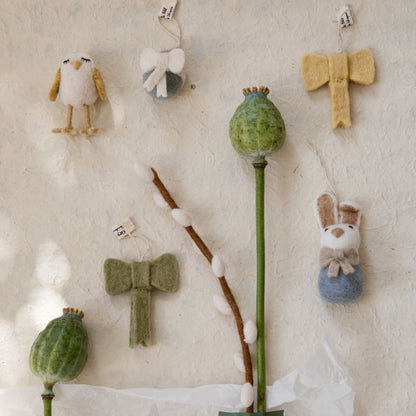 Filzanhänger "Schleife", grün/mini