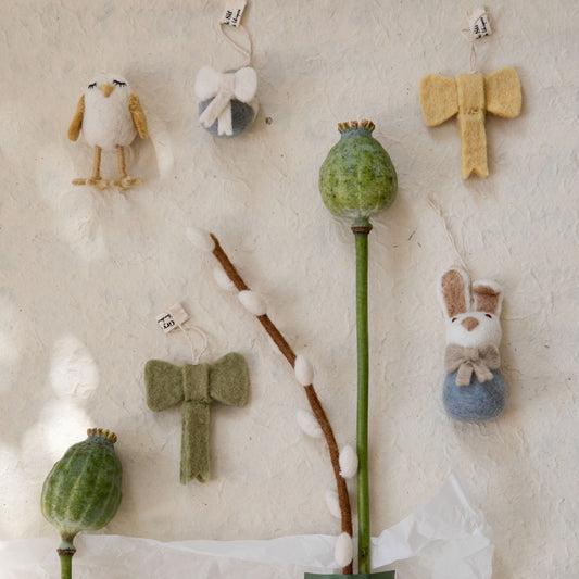 Filzanhänger "Schleife", grün/mini