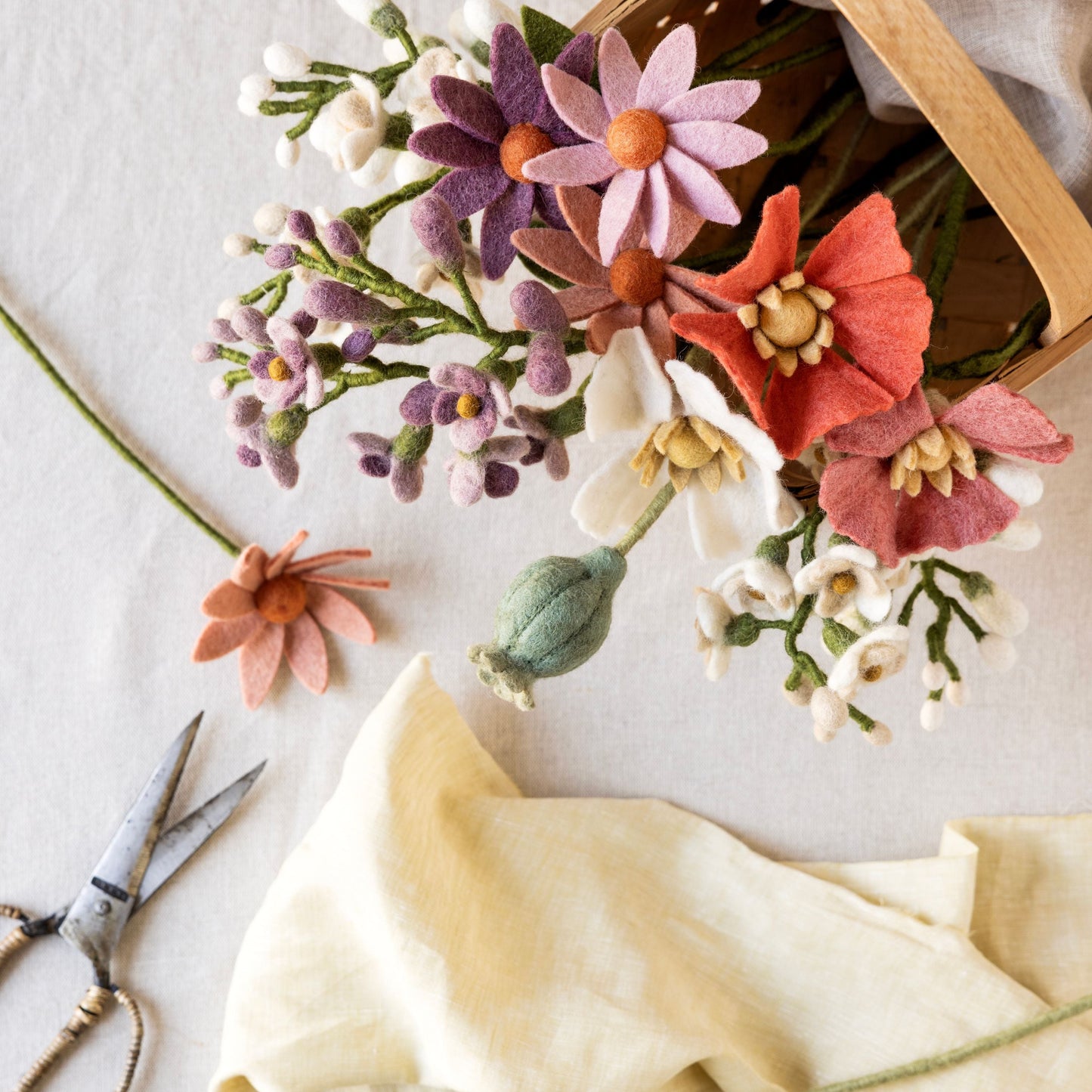 Filzblume "Mohnblume", weiß