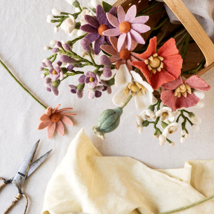 Filzblume "Mohnblume", weiß