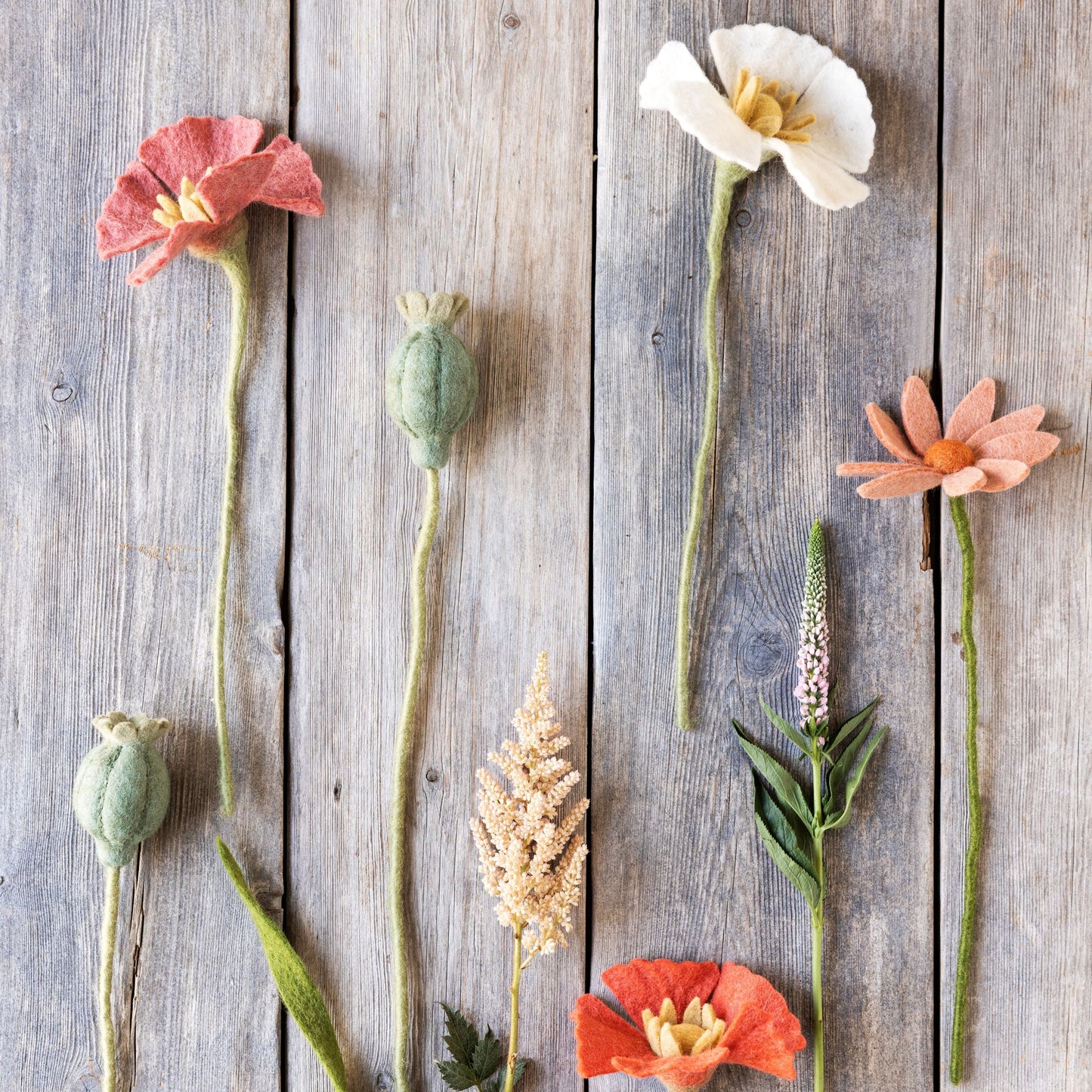 Filzblume "Mohnblume", weiß