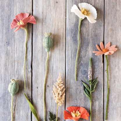 Filzblume "Mohnblume", weiß