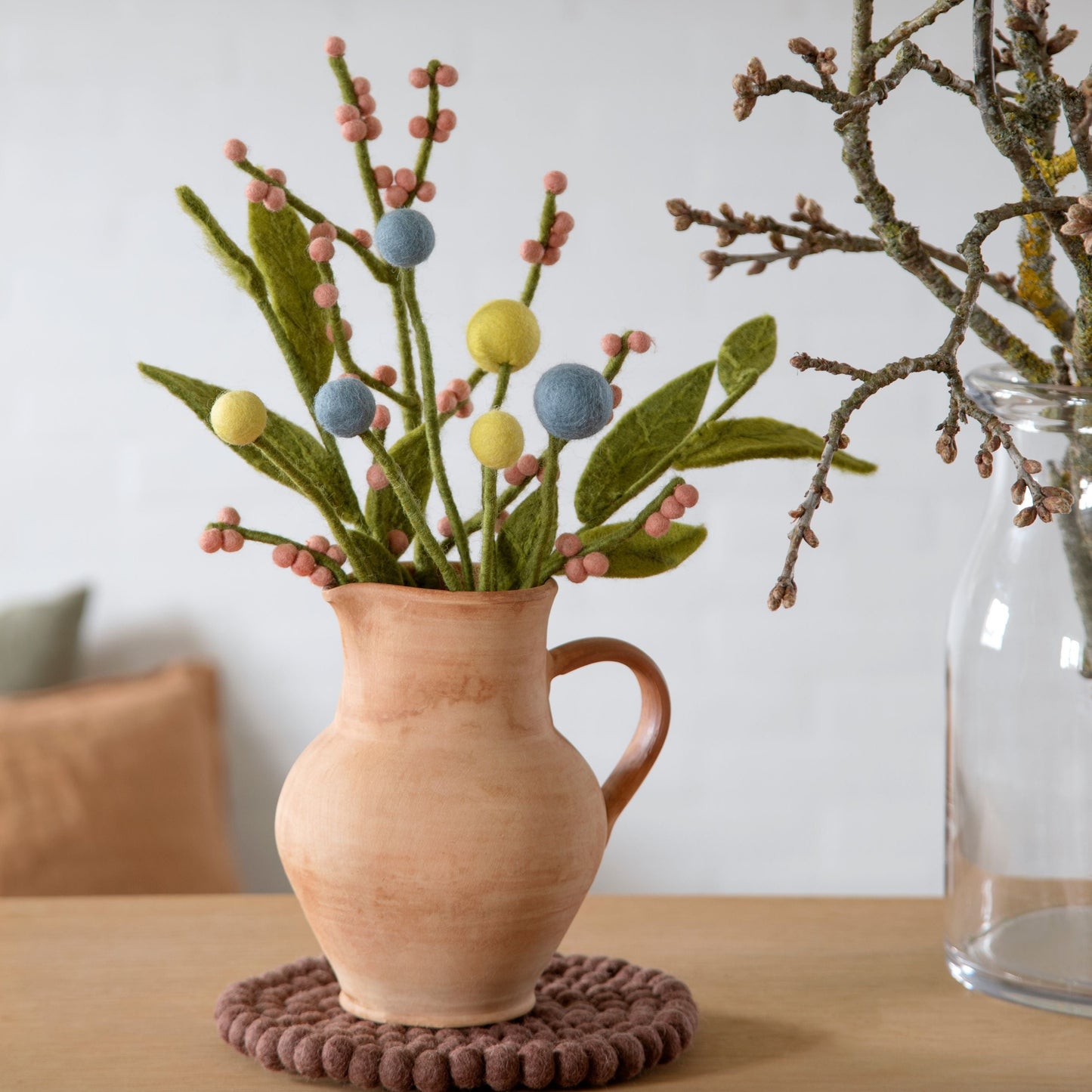 Filzblume "Dot", blau