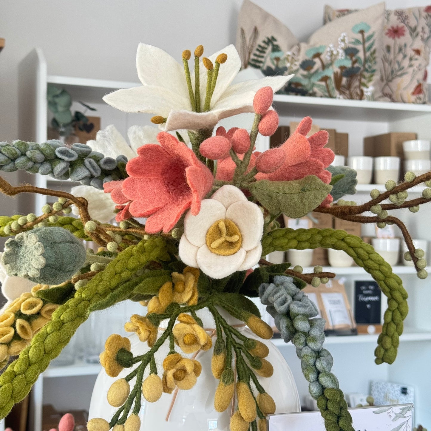 Filzblume "Hollyhock", hellrot