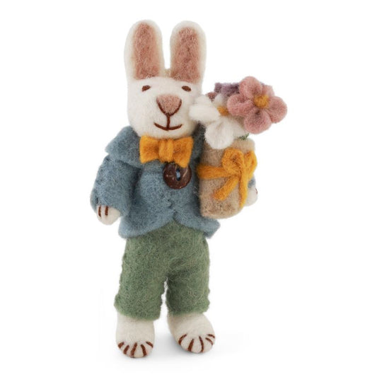 Filzhase zum Aufhängen "Blumenstrauß"