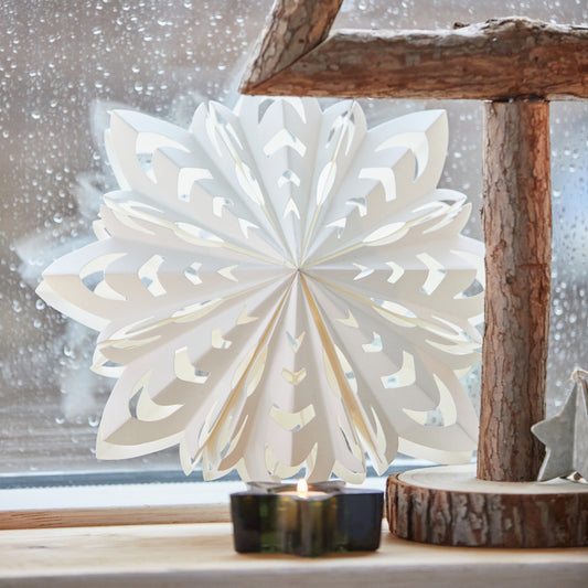 Stern zum hängen Papier weiss 8-seitig Ø:30 cm