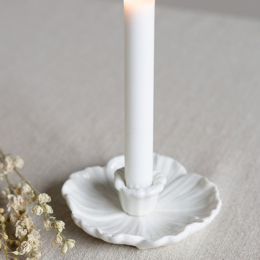 Kerzenständer "Botanik", weiß/klein