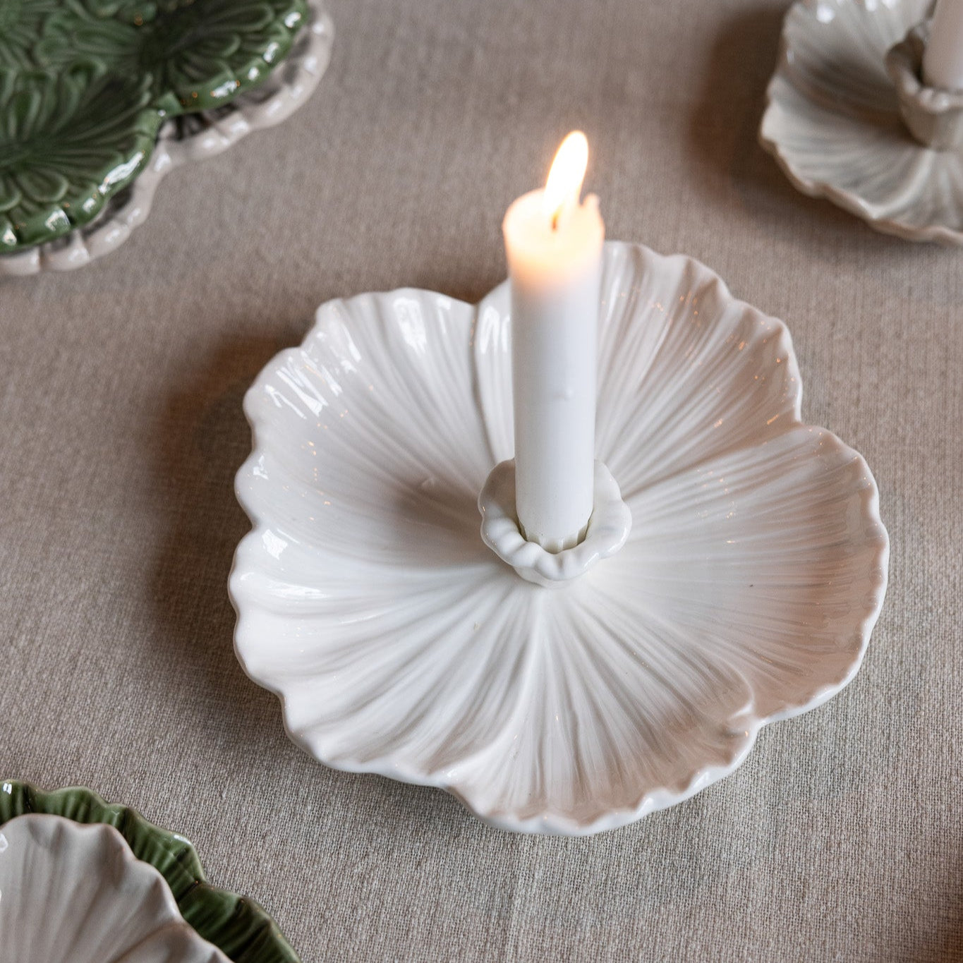 Kerzenständer "Botanik" weiß/groß