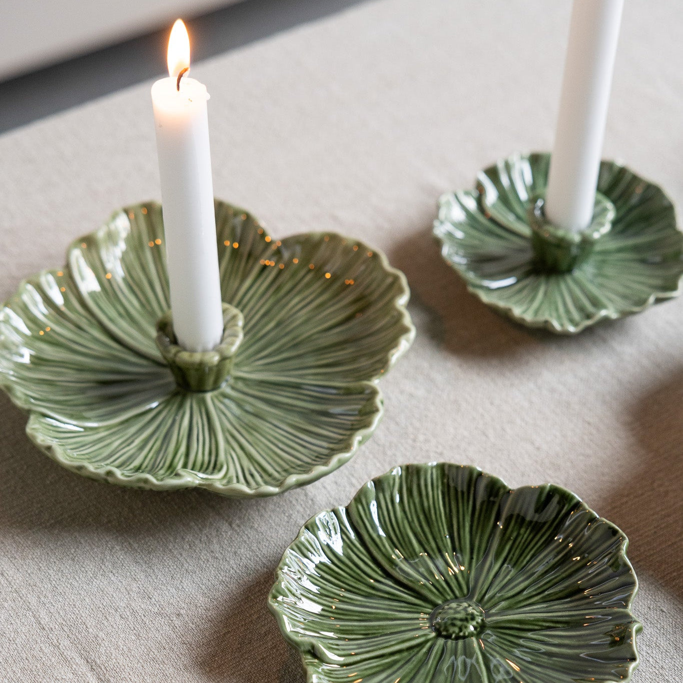 Kerzenhalter "Botanik" groß/dunkelgrün