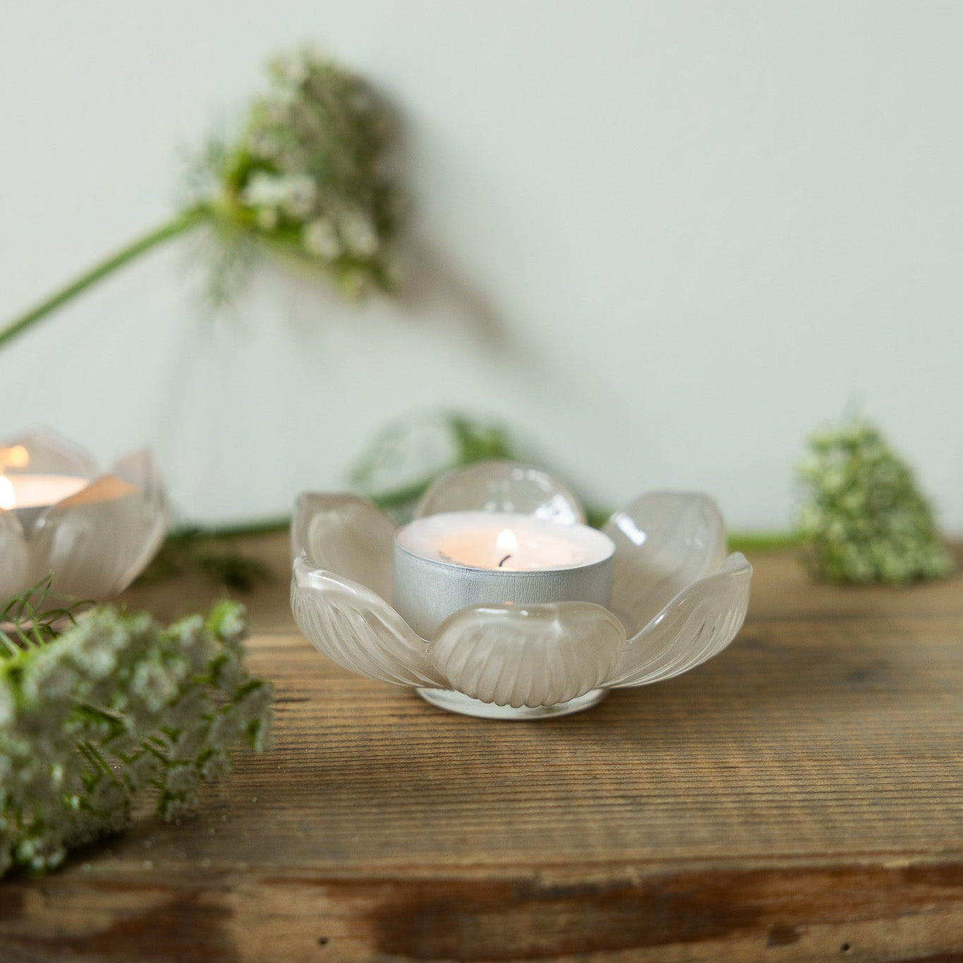 Teelichthalter Glas "Visingsö", beige