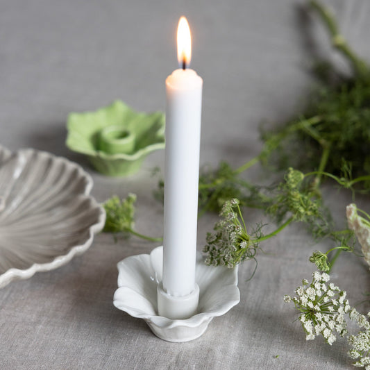 Stabkerzenhalter "Spira", Keramik, weiß
