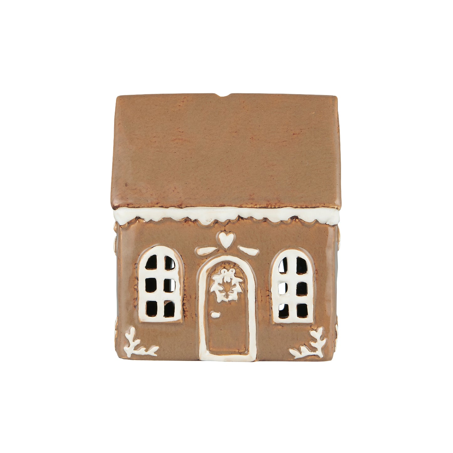 Lebkuchenhaus mit Türkranz, Keramik