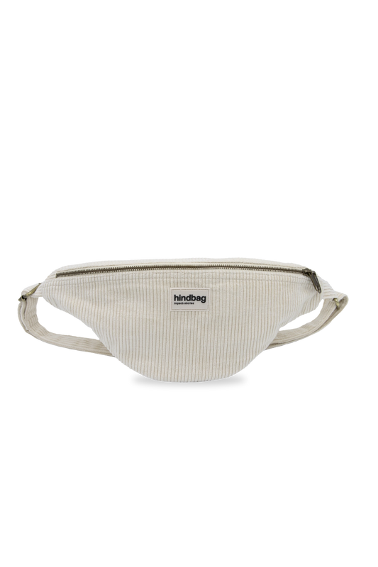 Bauchtasche "Sasha", Velours/Beige