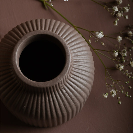 Keramikvase "Lillhagen", braun/unglasiert