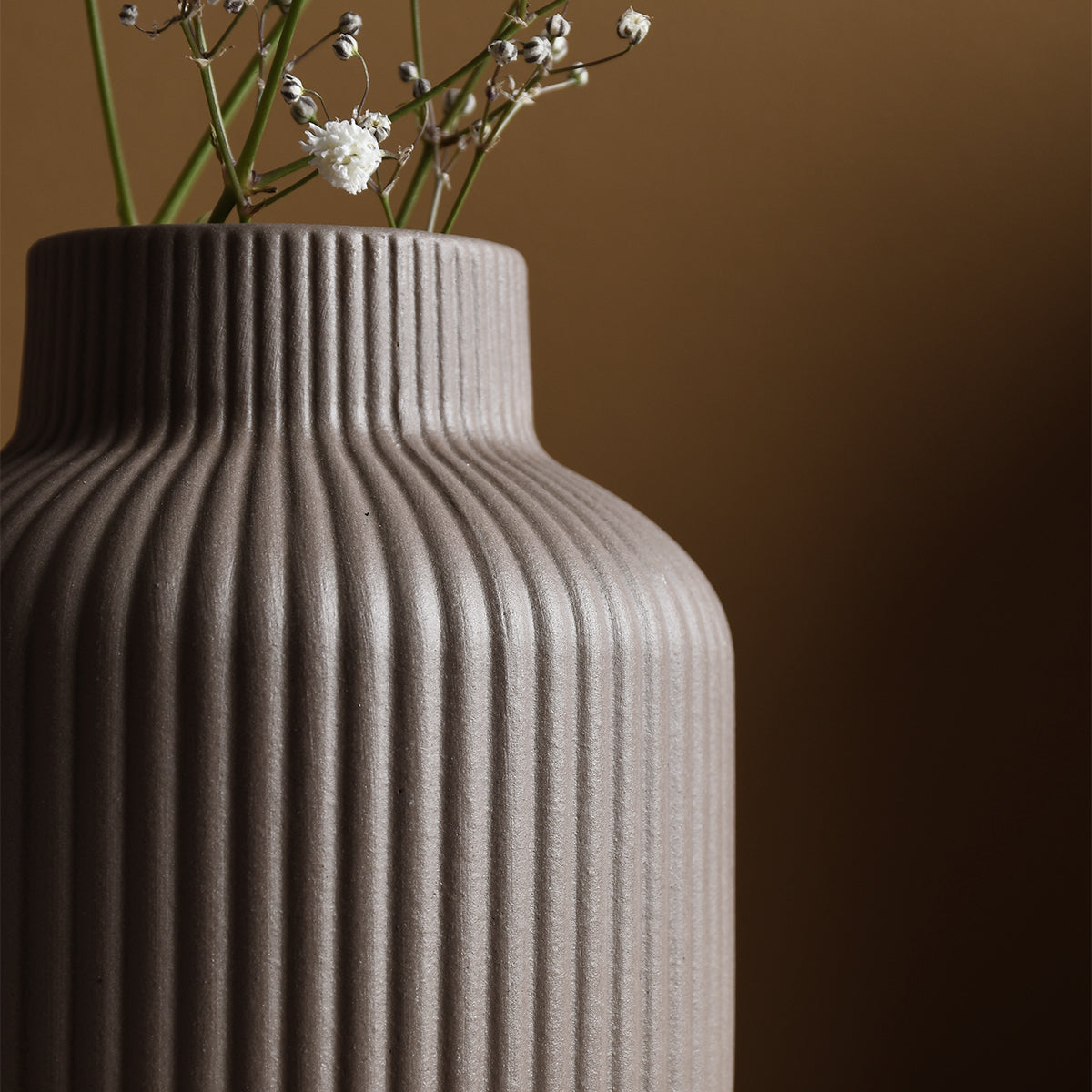Keramikvase "Lillhagen", braun/unglasiert