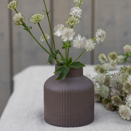 Keramikvase "Lillhagen", braun/unglasiert
