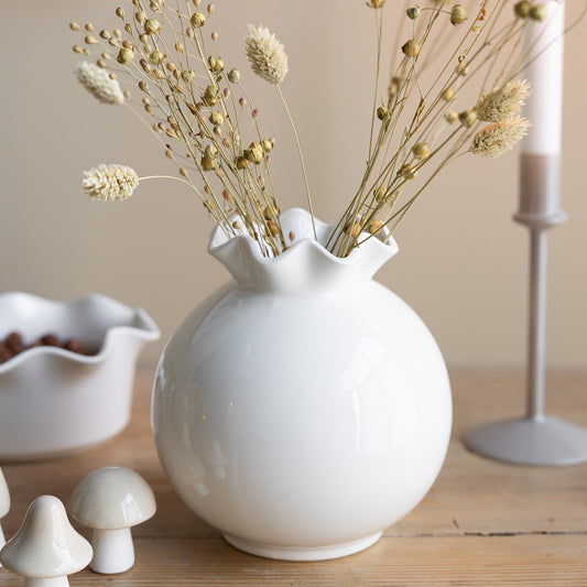 Keramikvase "Vallvik", weiß 15x15 cm