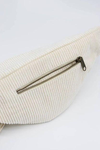 Bauchtasche "Sasha", Velours/Beige