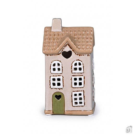 Blaues Haus für Teelicht