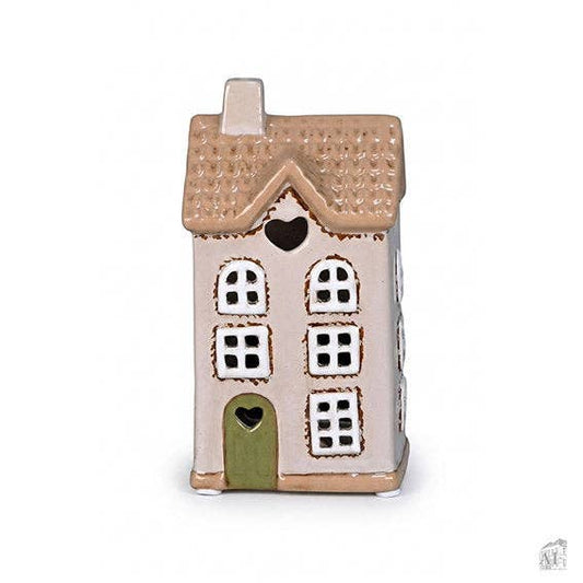 Blaues Haus für Teelicht