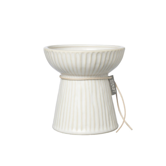 Hyazinthenvase aus Keramik "geriffelt", niedrig