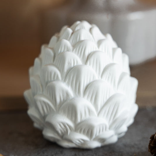 Tannenzapfen "Berghamn", weiß/groß