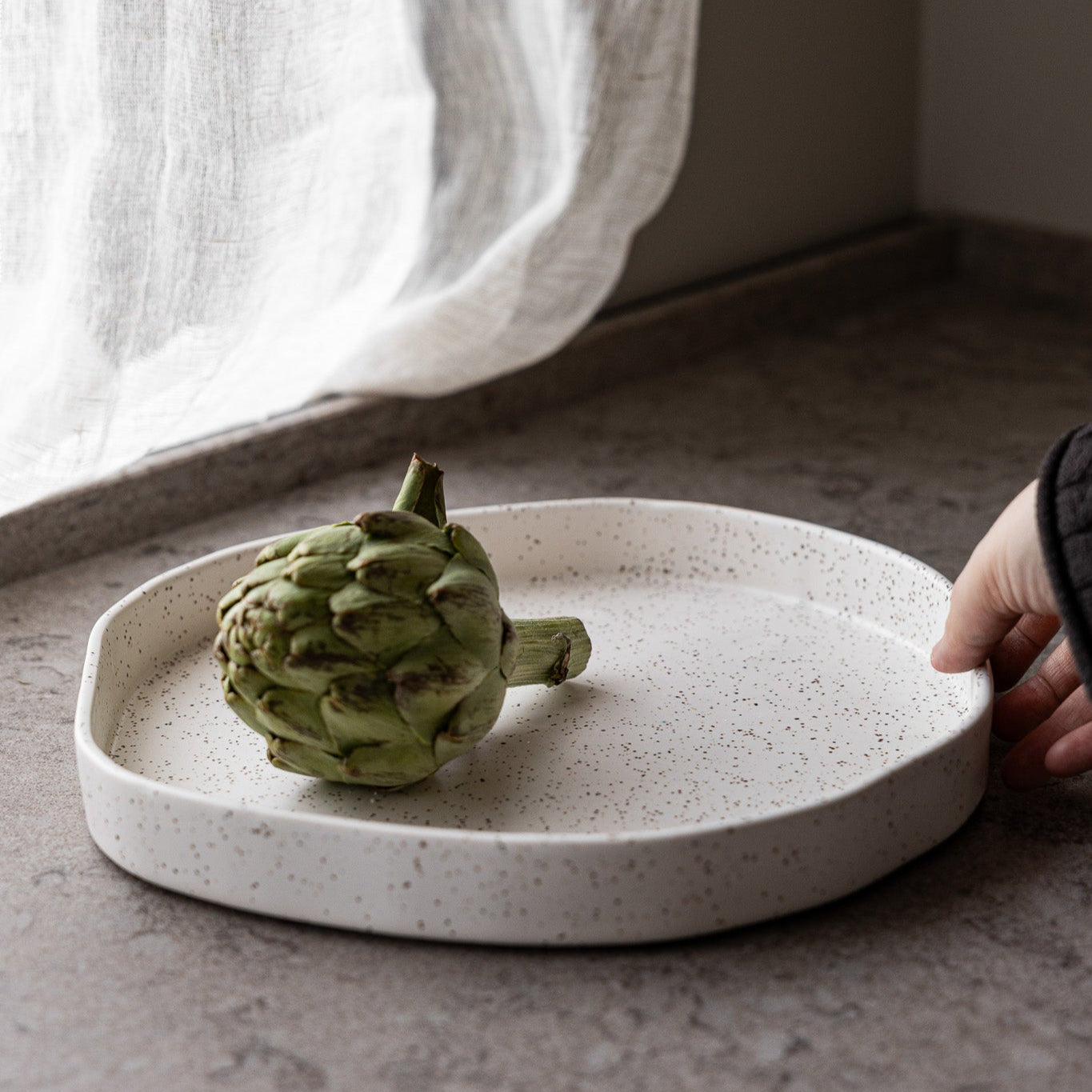 Tablett "Ekliden", Keramik/Vanille