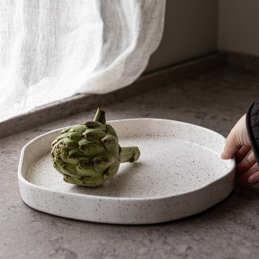 Tablett "Ekliden", Keramik/Vanille